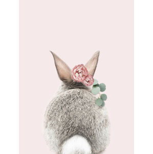 Ilustrace Flower crown bunny tail pink, Sisi & Seb, (30 x 40 cm)