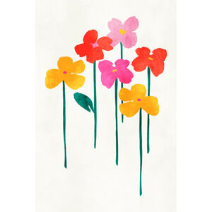 Ilustrace Little Happy Flowers, Kubistika, (26.7 x 40 cm)