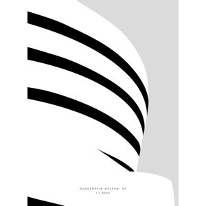 Ilustrace Minimal Guggenheim museum NY illustration, Blursbyai, (30 x 40 cm)