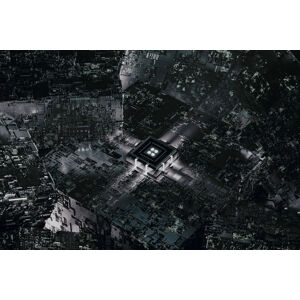 Umělecká fotografie Detail of a futuristic grey atmosphere with a cpu series 1, Javier Pardina, (40 x 26.7 cm)