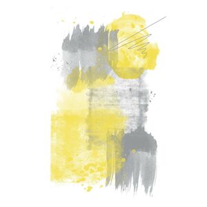 Ilustrace Watercolor Shapes No. 6 | Illuminating Yellow & Ultimate Grey, Melanie Viola, (26.7 x 40 cm)