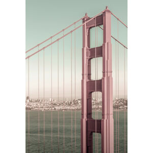 Umělecká fotografie SAN FRANCISCO Golden Gate Bridge | urban vintage style, Melanie Viola, (26.7 x 40 cm)