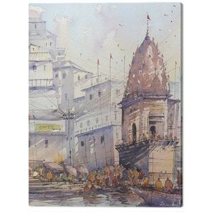 Obraz na plátně Rajan Dey - Varanashi Ghat, India, (40 x 50 cm)