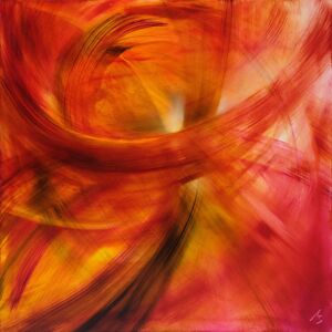 Ilustrace dancing with red lights, Annette Schmucker, (40 x 40 cm)