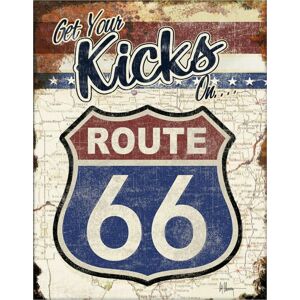 Plechová cedule Route 66 - Get Your Kicks On, ( x  cm)