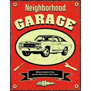 Plechová cedule Neighborhood Garage, ( x  cm)