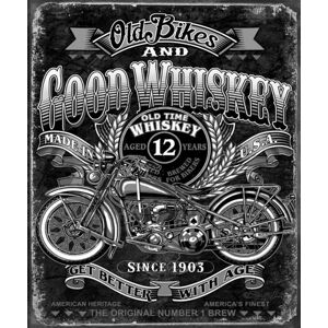 Plechová cedule Good Whiskey, (31.5 x 40 cm)