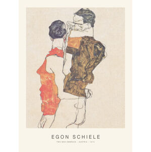 Obrazová reprodukce Two Men Embrace / Gay Couple (Special Edition Male Nude) - Egon Schiele, (30 x 40 cm)