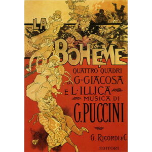 Hohenstein, Adolfo - Obrazová reprodukce Poster by Adolfo Hohenstein for opera La Boheme by Giacomo Puccini, 1895, (26.7 x 40 cm)