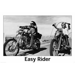 Plakát, Obraz - EASY RIDER - riding motorbikes (B&W), (102 x 69 cm)