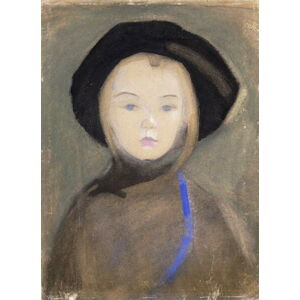 Obrazová reprodukce Girl with Blue Ribbon, 1909, Schjerfbeck, Helene, 30 × 40 cm
