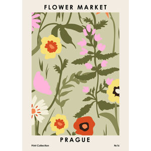 Ilustrace Flower Market Prague, NKTN, (30 x 40 cm)
