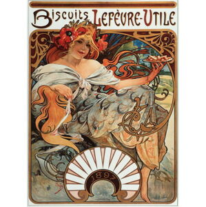 Mucha, Alphonse Marie - Obrazová reprodukce Lefevre Utile Biscuits, 1897, (30 x 40 cm)