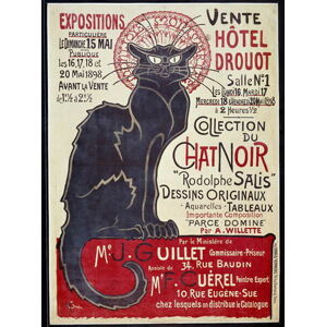 Steinlen, Theophile Alexandre - Obrazová reprodukce Chat Noir (Black Cat), (30 x 40 cm)