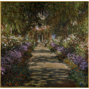 Monet, Claude - Obrazová reprodukce Allee in the garden of Giverny, (40 x 40 cm)