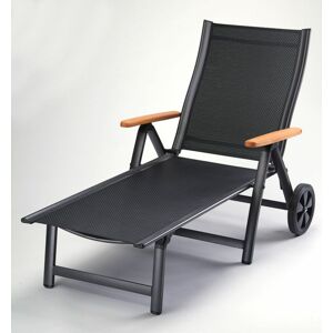 sun garden ASS COMFORT 41181 Zahradní polohovací lehátko - antracit + černé