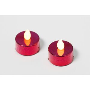 Nexos 42985 Dekorativní sada - 2 čajové svíčky - červená