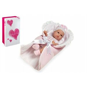 Panenka/miminko 33cm růžové tvrdé tělo v krabici