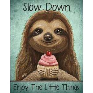 Plechová cedule Sloth - Slow Down, (31.5 x 40 cm)