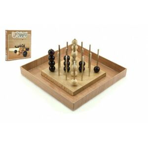 Piškvorky 3D podstavec + kuličky dřevo společenská hra