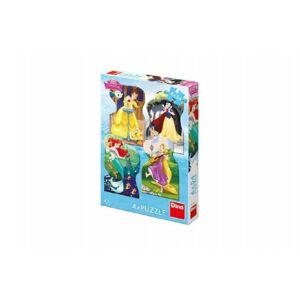 Disney princezny Puzzle 4x54 dílků 13x19cm v krabici 19x27x4cm