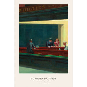 Obrazová reprodukce Inside Nighthawks (Retro Diner, New York) - Edward Hopper, (26.7 x 40 cm)