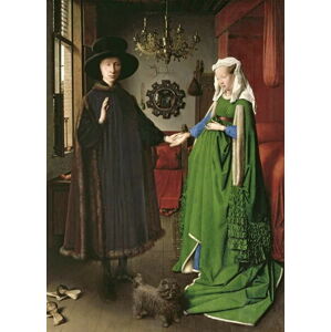 Eyck, Jan van - Obrazová reprodukce The Portrait of Giovanni Arnolfini and his Wife Giovanna Cenami, 1434, (30 x 40 cm)