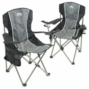Divero D68386 sada 2 ks skládacích židlí - šedá, černá