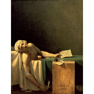 David, Jacques Louis - Obrazová reprodukce The Death of Marat, 1793, (30 x 40 cm)