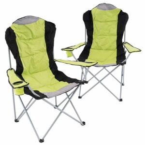 Garthen D70287 sada 2 skládacích kempingových židlí - zelené