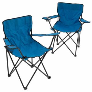 Sada 2 skládacích kempingových židlí - modré