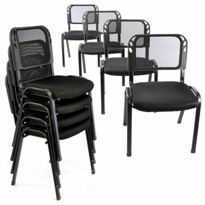 Garthen Sada stohovatelných židlí - 8 ks, černá