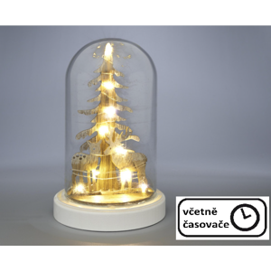 Vánoční svítící dekorace kopule - jeleni, 10 LED, teple bílá - Nexos D72897