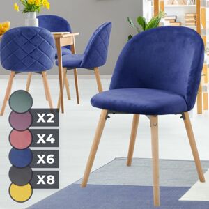 80659 MIADOMODO Sada jídelních židlí sametové, kr. modrá, 4 ks