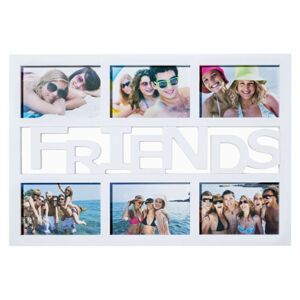 Fotorámeček Friends na 6 fotografií, bílá, 50 x 33 cm