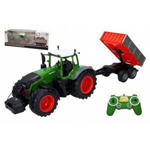 Traktor s vlekem RC plast 70cm 2,4GHz + dob. pack na bat. se světlem se zvukem v krab. 74x28x19cm