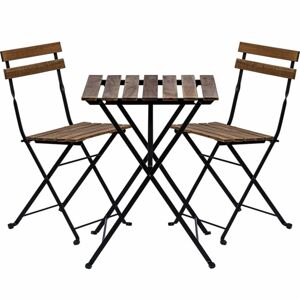 STILISTA Zahradní bistro set 2 židle + stůl, dřevo/kov