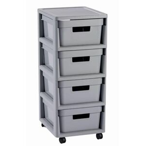 89635 Curver Regál se šuplíky 4x11L Infinity, světle šedý