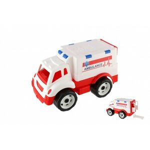 Auto ambulance na volný chod, plast, 20 x 19 x 32 cm