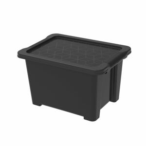 Rotho 92359 ROTHO Úložný box s víkem EVO EASY 15 L, plast, černý