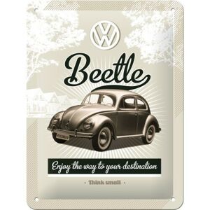 Plechová cedule Volkswagen VW - Beetle Retro, (15 x 20 cm)