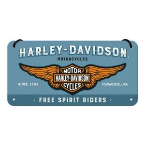 Plechová cedule Harley-Davidson - Free Spirit Riders, (20 x 10 cm)