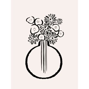 Ilustrace Monochrome Flowers In Vase, Aislinn Simmonds, (30 x 40 cm)