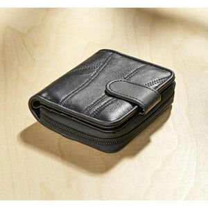 Magnet 3Pagen Patchworková kožená peněženka černá