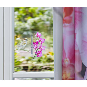 Magnet 3Pagen Teploměr na okno "Květy" růžová