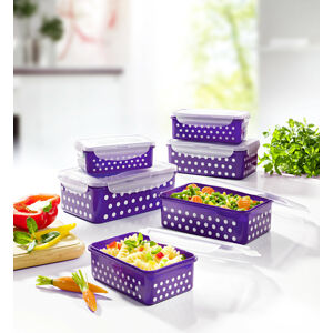 Magnet 3Pagen 12 potravinových boxů "Puntíky" fialová/bílá 12ks