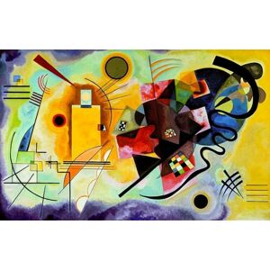 Umělecký tisk Žlutá, červená, modrá, Kandinsky, (90 x 60 cm)