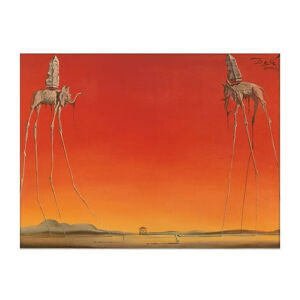 Umělecký tisk Les Elephants, Salvador Dalí, (80 x 60 cm)