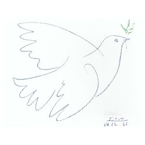 Umělecký tisk Colombe bleu, Pablo Picasso, (80 x 60 cm)