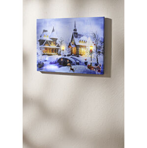 Magnet 3Pagen LED obraz "Zimní vesnice" s hudbou